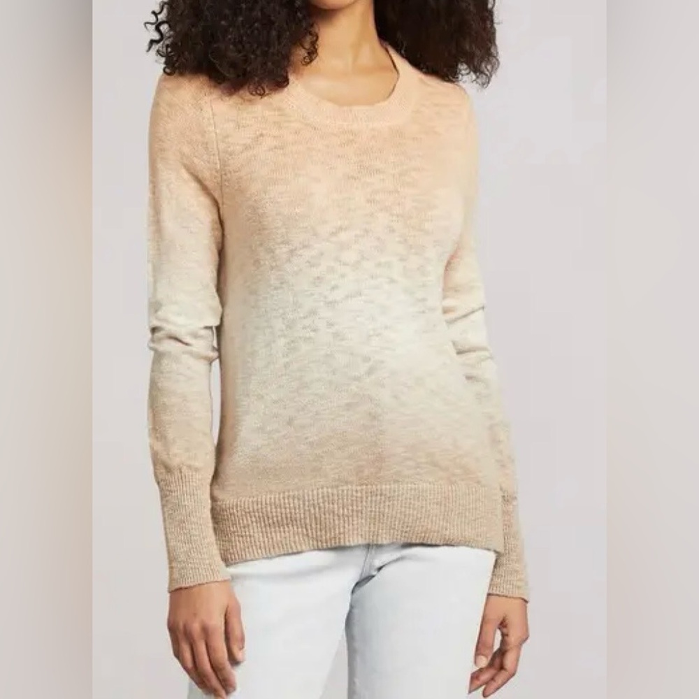 Faherty Muir Dip Dye Crewneck Sweater in Sunset Dip Dye size S